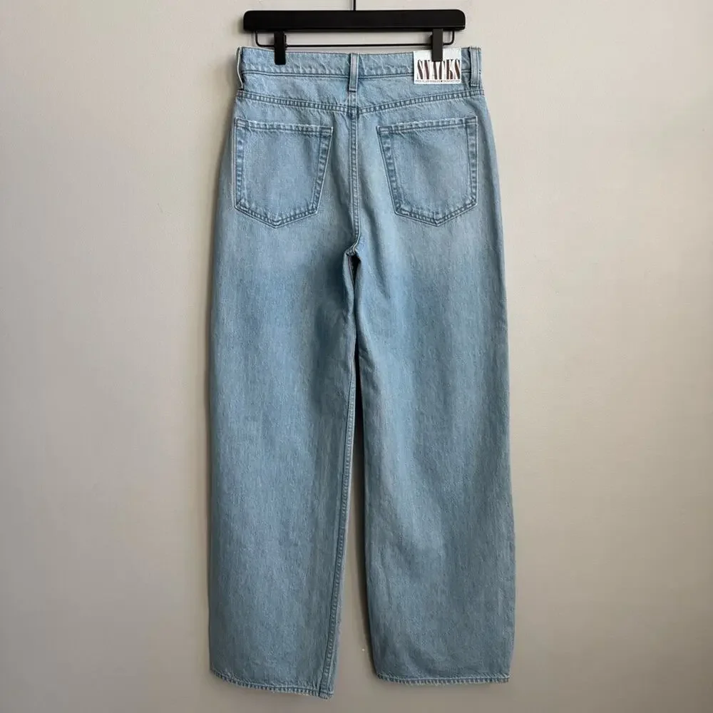 MOTHER SNACKS! The Fun Dip Puddle Wide Leg Jeans in Lots of Nibbles Size 26